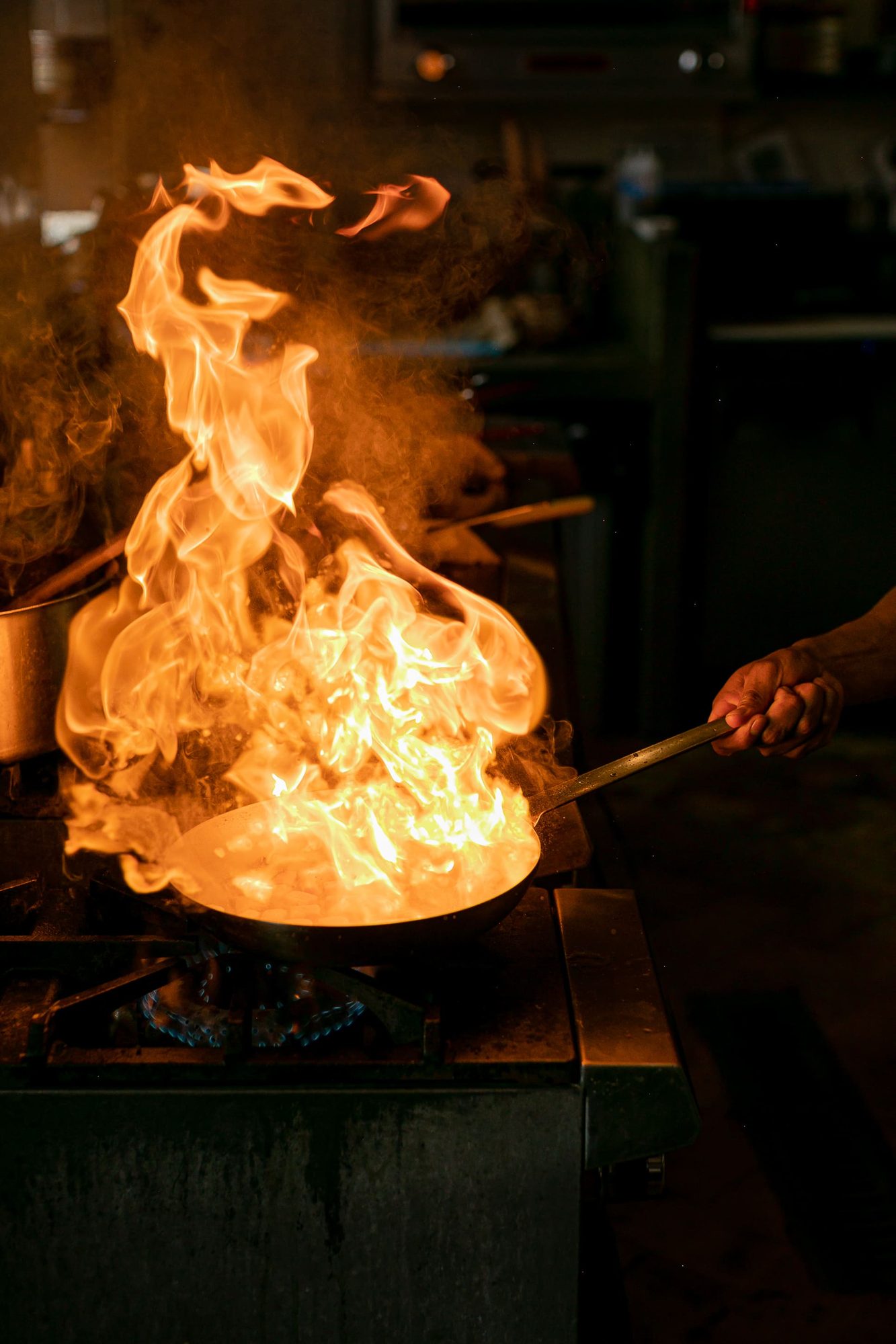 Fuego en cocina